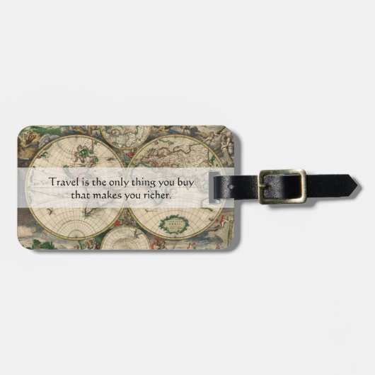 Étiquette À Bagage Le voyage rend vous une citation plus riche - (Devant horizontal)