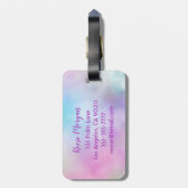 Étiquette À Bagage Lecteurs de Parties scintillant pourpre, Iridescen (Dos Vertical)