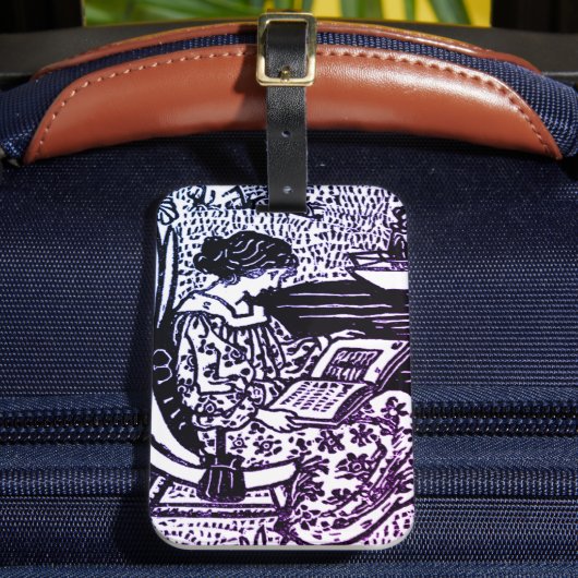 Étiquette À Bagage Lecture Art Nouveau Femme (Insitu Rectoal 2)