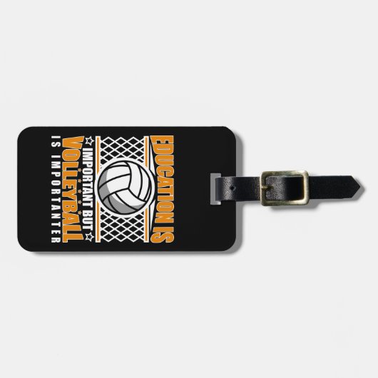 Étiquette À Bagage L'Éducation Est Importante, Mais Le Volley Est Imp (Devant horizontal)