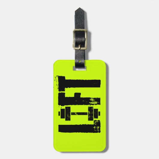 Étiquette À Bagage LEFT Electric Yellow Facile à repérer (Devant Vertical)