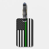 Étiquette À Bagage Légère ligne verte : Anciens combattants patriotiq (Dos Vertical)