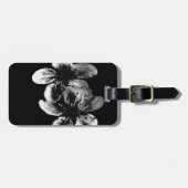 Étiquette À Bagage L'élégance en contraste : les fleurs blanches sur  (Devant horizontal)