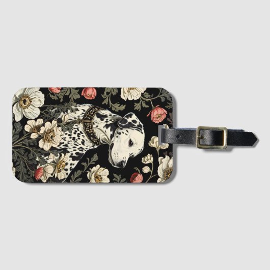 Étiquette À Bagage L'élégante Dalmatie William Morris Inspiré (Devant Horizontal)