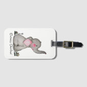 Étiquette À Bagage L'éléphant mignon de bébé d'aquarelle avec (Devant Horizontal)