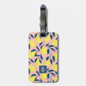 Étiquette À Bagage Lemon Tree Fruit moderne Motif Monogramme (Dos Vertical)