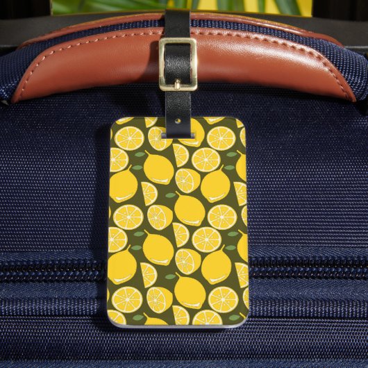 Étiquette À Bagage Lemon Yellow Modern Fun Cute (Insitu Rectoal 2)
