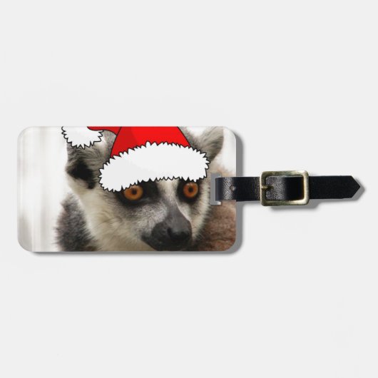 Étiquette À Bagage Lemur de Noël (Devant horizontal)