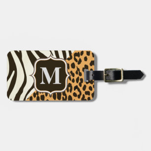 Étiquette À Bagage Leopard et Zebra