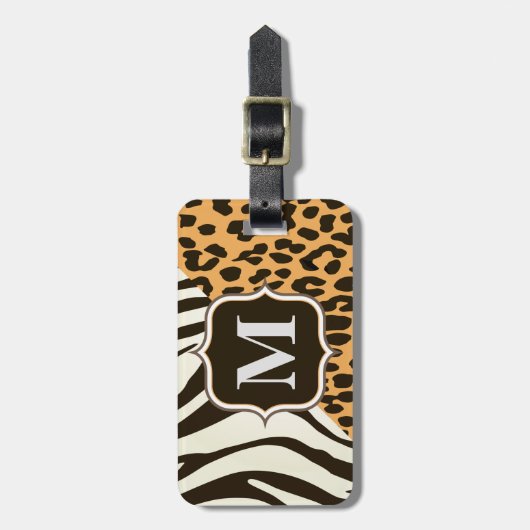 Étiquette À Bagage Leopard et Zebra (Devant Vertical)