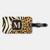 Étiquette À Bagage Leopard et Zebra (Dos horizontal)