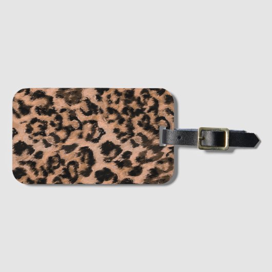 Étiquette À Bagage Leopard - Imprimé animal (Devant Horizontal)