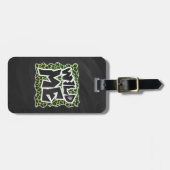 Étiquette À Bagage Léopard noir et vert (Devant horizontal)