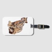 Étiquette À Bagage léopard obscurci photo jungle gros animal de chat (Devant Horizontal)