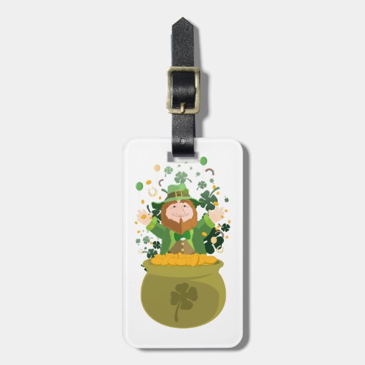 Étiquette À Bagage Leprechaun de Saint Patrick (Devant Vertical)
