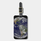 Étiquette À Bagage Les Amériques Au Jour des terres. (Devant Vertical)