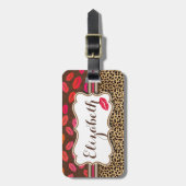 Étiquette À Bagage Les baisers d'empreinte de léopard ont (Devant Vertical)