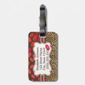 Étiquette À Bagage Les baisers d'empreinte de léopard ont (Dos Vertical)