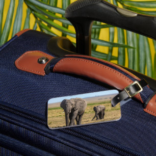 Étiquette À Bagage Les bébés animaux les plus mignons   Éléphant mère