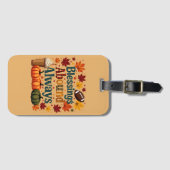 Étiquette À Bagage Les Bénédictions Abondent Toujours Design Automne (Devant Horizontal)