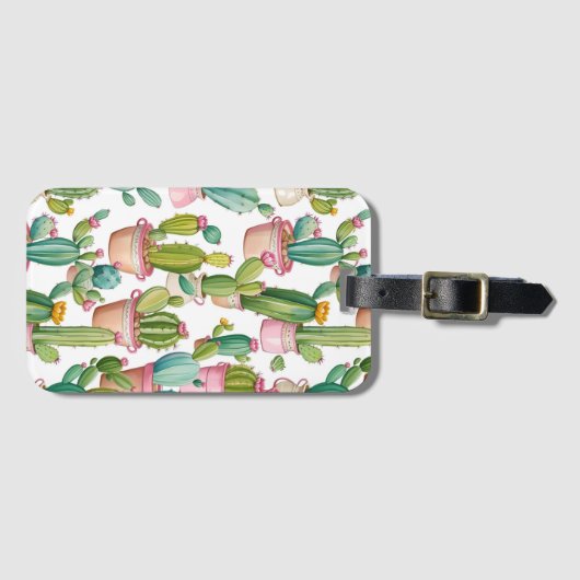 Étiquette À Bagage Les cactus lumineux et amusants (Devant Horizontal)