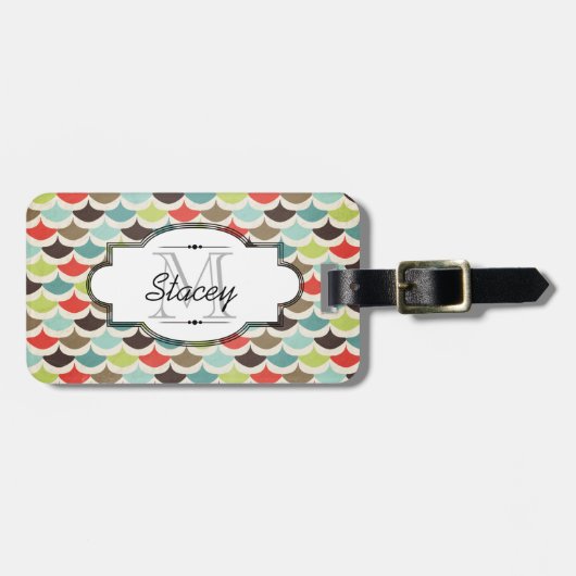 Étiquette À Bagage Les couleurs multi ont cranté l'étiquette de (Devant horizontal)