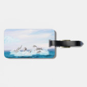 Étiquette À Bagage Les dauphins qui sautent (Dos horizontal)