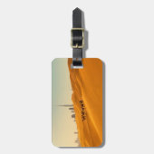 Étiquette À Bagage Les déserts | Vue Skyline de Dubaï avec chameaux (Devant Vertical)