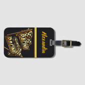 Étiquette À Bagage Les drapeaux de course incarnent l'excitation de l (Devant Horizontal)