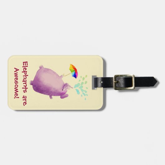 Étiquette À Bagage Les éléphants sont impressionnants (Devant horizontal)