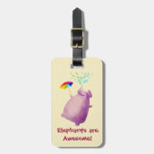Étiquette À Bagage Les éléphants sont impressionnants (Devant Vertical)