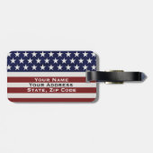 Étiquette À Bagage Les Etats-Unis drapeau américain coutume (Dos horizontal)