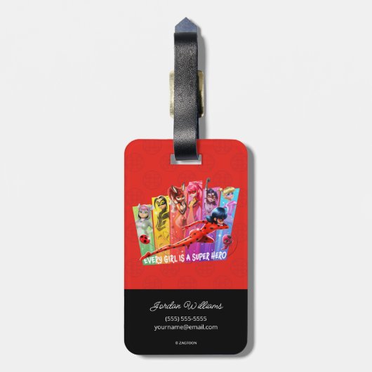 Étiquette À Bagage Les filles miraculeuses | Chaque fille est un supe (Dos Vertical)