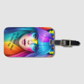 Étiquette À Bagage Les filles veulent juste avoir un visage d'arc-en- (Devant Horizontal)