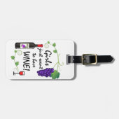 Étiquette À Bagage Les filles veulent juste prendre le vin ! (Devant horizontal)
