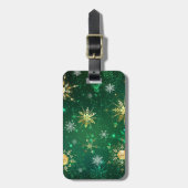 Étiquette À Bagage Les flocons dorés de Noël sur l'Arrière - plan ver (Devant Vertical)