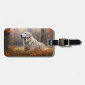 Étiquette À Bagage Les grandes Pyrénées à l'automne Feuilles automne (Devant horizontal)