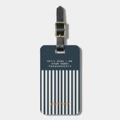 Étiquette À Bagage Les impacts de la marine | Le Monogramme de Gentle (Devant Vertical)