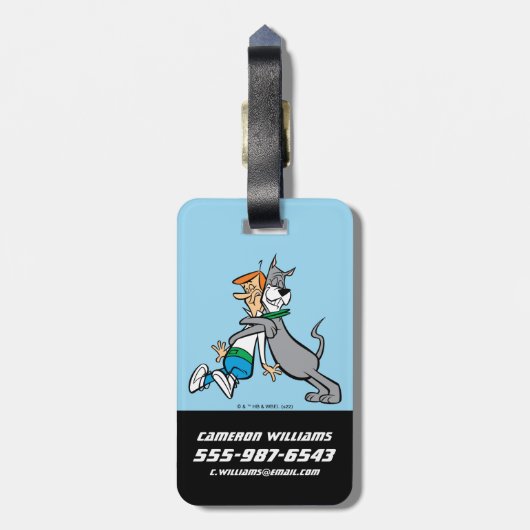 Étiquette À Bagage Les Jetsons | George & Astro Hug (Dos Vertical)
