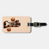 Étiquette À Bagage Les Joueurs De Basketball Numéro Un Avec Basketbal (Devant horizontal)