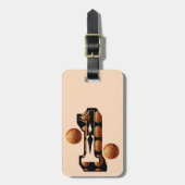 Étiquette À Bagage Les Joueurs De Basketball Numéro Un Avec Basketbal (Devant Vertical)