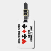 Étiquette À Bagage Les joueurs de pont en double peuvent jamais pas (Devant Vertical)