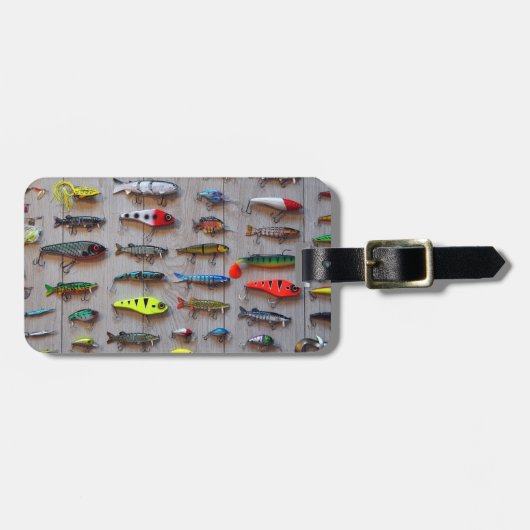 Étiquette À Bagage Les leurres de pêche sont passés des dons de pêche (Devant horizontal)