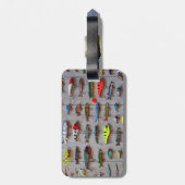 Étiquette À Bagage Les leurres de pêche sont passés des dons de pêche (Dos Vertical)