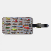 Étiquette À Bagage Les leurres de pêche sont passés des dons de pêche (Dos horizontal)