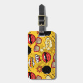 Étiquette À Bagage Les lèvres rétro Bomb Rouge/Or ID553 (Devant Vertical)