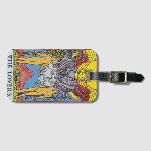 Étiquette À Bagage Les Lovers Tarot Card Tarots Lecture (Devant Horizontal)