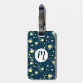 Étiquette À Bagage Les lucioles éthérées à la Motif de nuit (Dos Vertical)