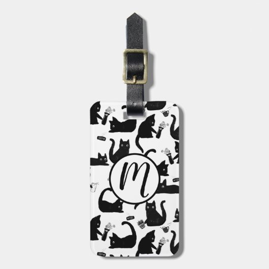 Étiquette À Bagage Les mauvais chats frappent des trucs sur (Devant Vertical)