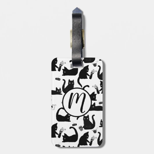 Étiquette À Bagage Les mauvais chats frappent des trucs sur (Dos Vertical)